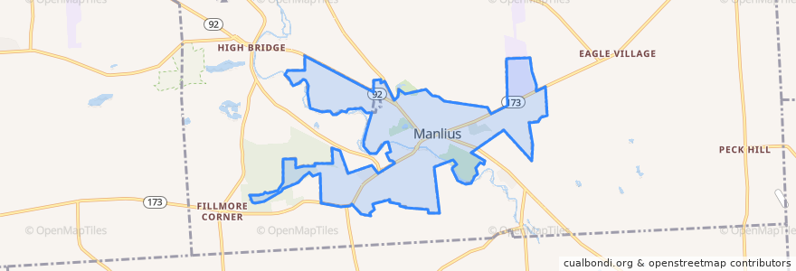 Mapa de ubicacion de Manlius.