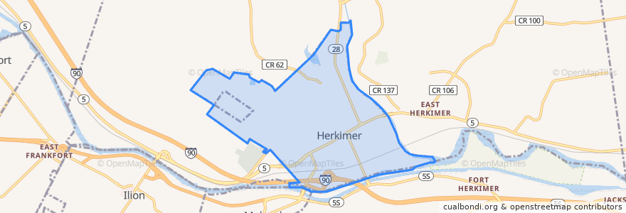 Mapa de ubicacion de Herkimer.