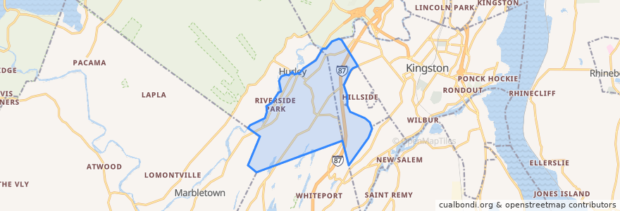 Mapa de ubicacion de Hurley.