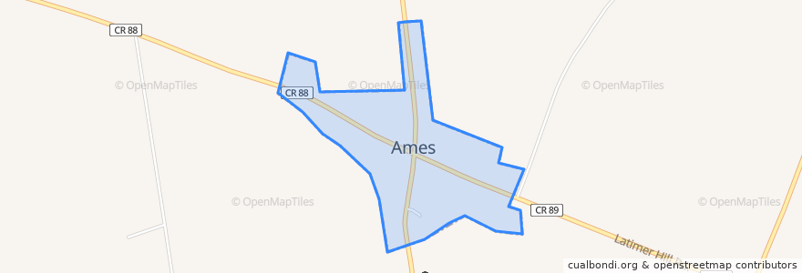 Mapa de ubicacion de Ames.