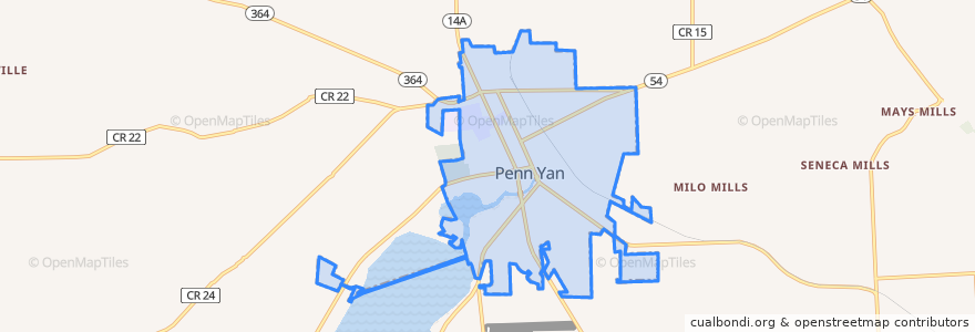 Mapa de ubicacion de Penn Yan.