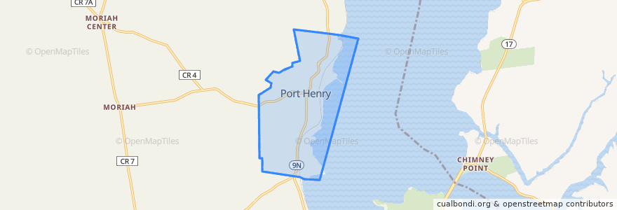 Mapa de ubicacion de Port Henry.