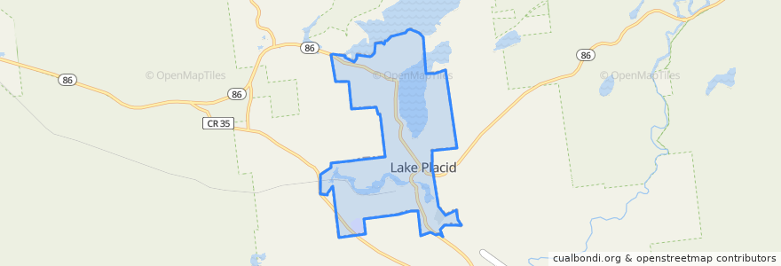 Mapa de ubicacion de Lake Placid.