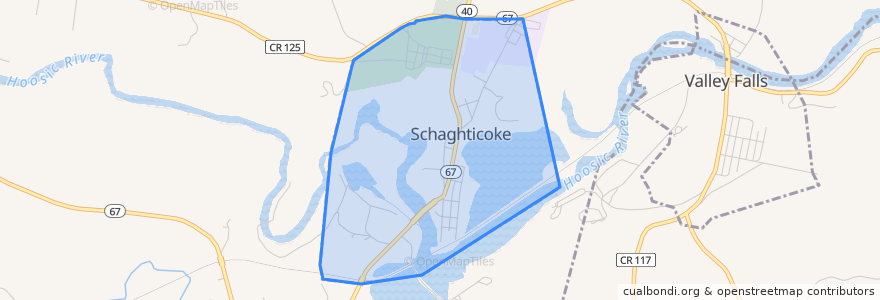 Mapa de ubicacion de Schaghticoke.