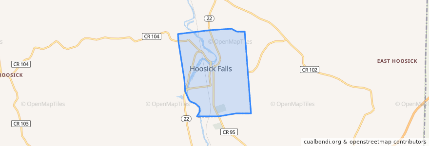 Mapa de ubicacion de Hoosick Falls.