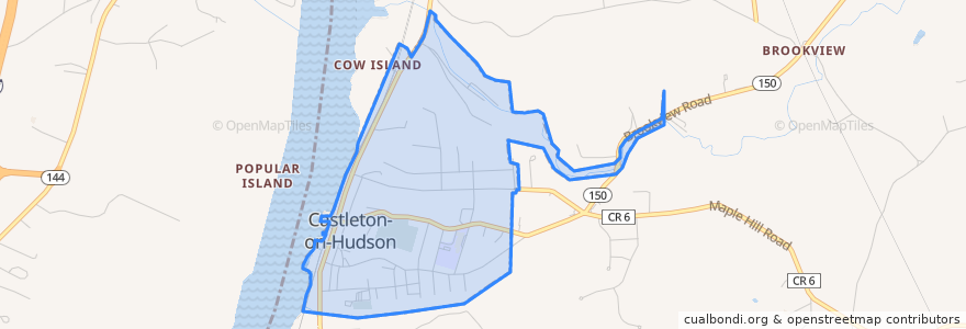 Mapa de ubicacion de Castleton-on-Hudson.