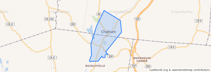 Mapa de ubicacion de Chatham.