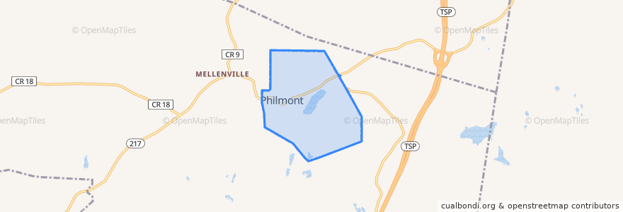 Mapa de ubicacion de Philmont.