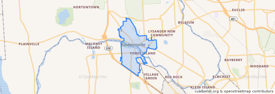 Mapa de ubicacion de Baldwinsville.