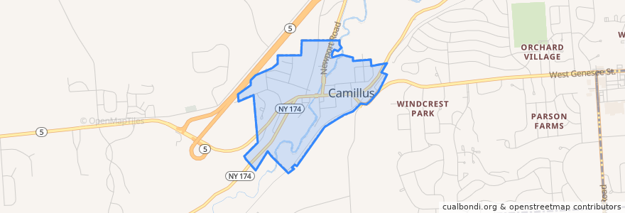 Mapa de ubicacion de Camillus.