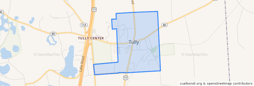 Mapa de ubicacion de Tully.