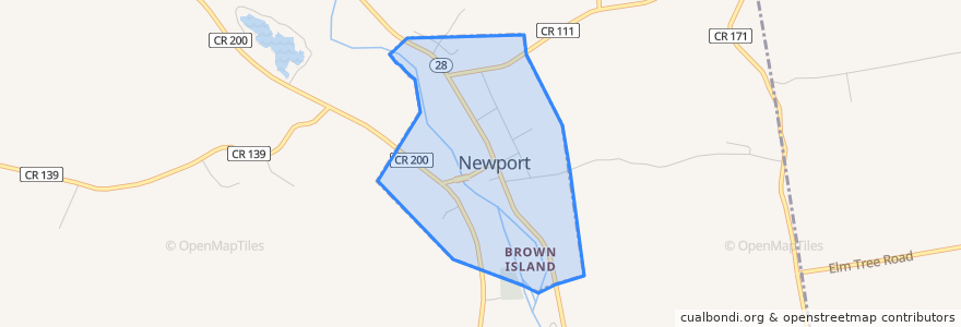 Mapa de ubicacion de Newport.