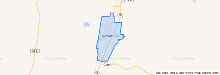 Mapa de ubicacion de Newark Valley.