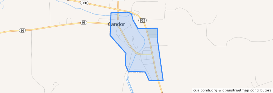 Mapa de ubicacion de Candor.