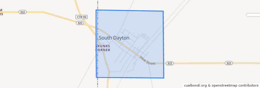 Mapa de ubicacion de South Dayton.