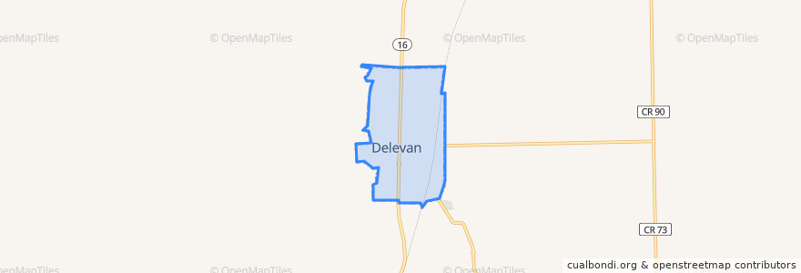 Mapa de ubicacion de Delevan.