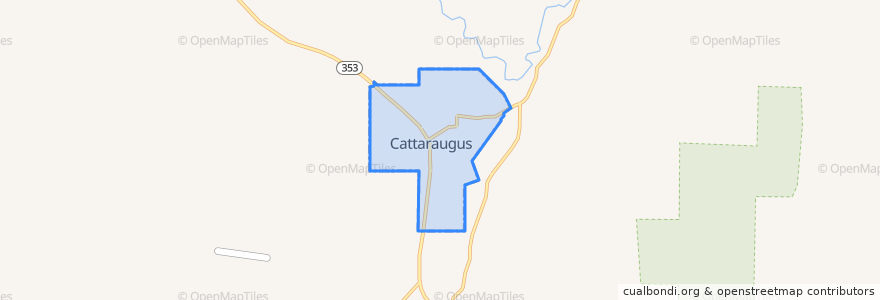 Mapa de ubicacion de Cattaraugus.