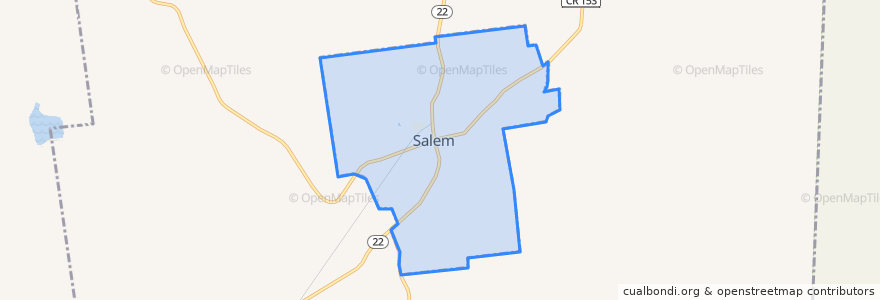 Mapa de ubicacion de Salem.