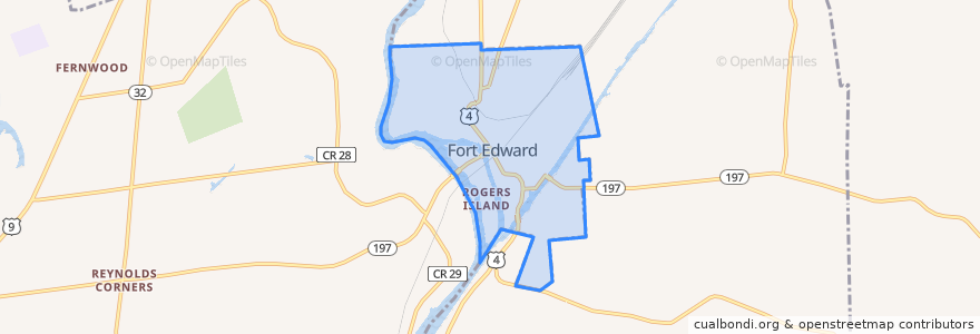 Mapa de ubicacion de Fort Edward.