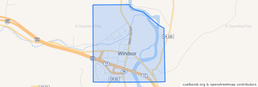 Mapa de ubicacion de Windsor.