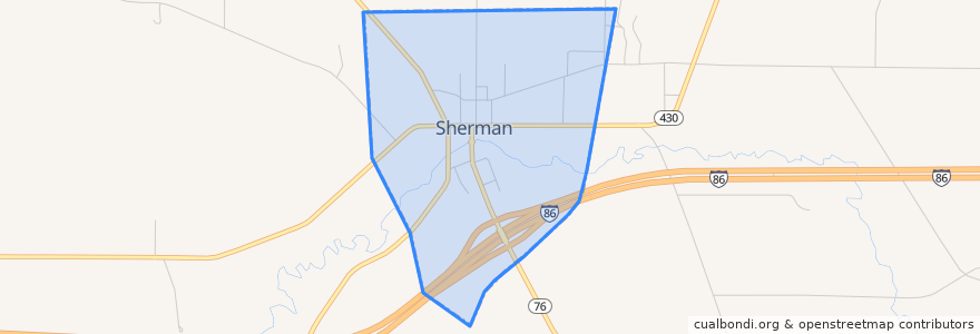 Mapa de ubicacion de Sherman.