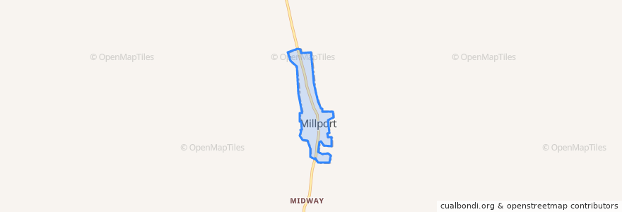 Mapa de ubicacion de Millport.