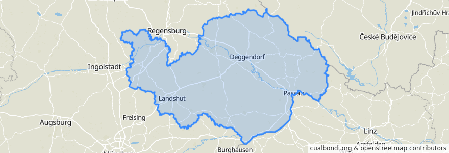 Mapa de ubicacion de Niederbayern.