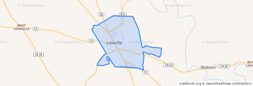 Mapa de ubicacion de Lowville.