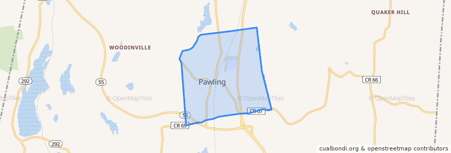 Mapa de ubicacion de Pawling.