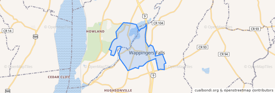 Mapa de ubicacion de Wappingers Falls.