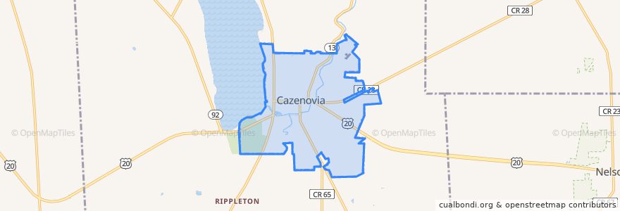 Mapa de ubicacion de Cazenovia.