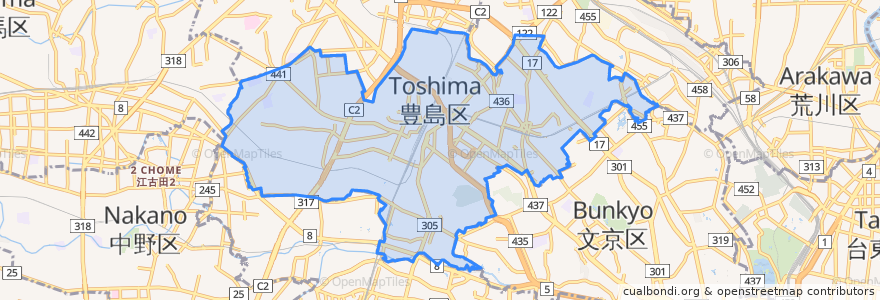 Mapa de ubicacion de Toshima.