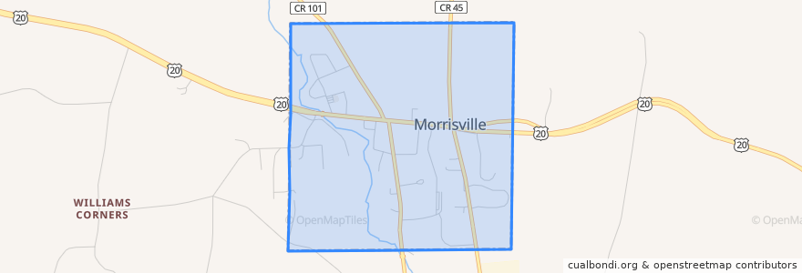 Mapa de ubicacion de Morrisville.