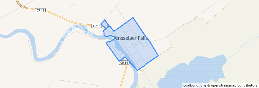 Mapa de ubicacion de Rensselaer Falls.