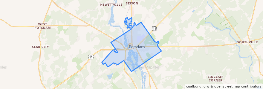Mapa de ubicacion de Potsdam.
