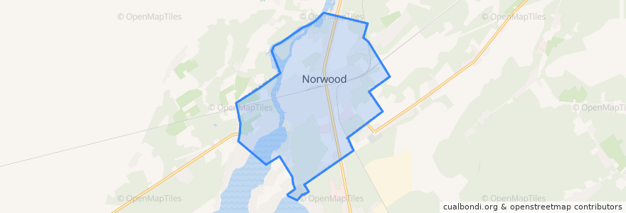 Mapa de ubicacion de Norwood.