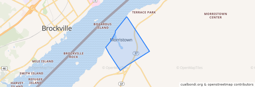 Mapa de ubicacion de Morristown.