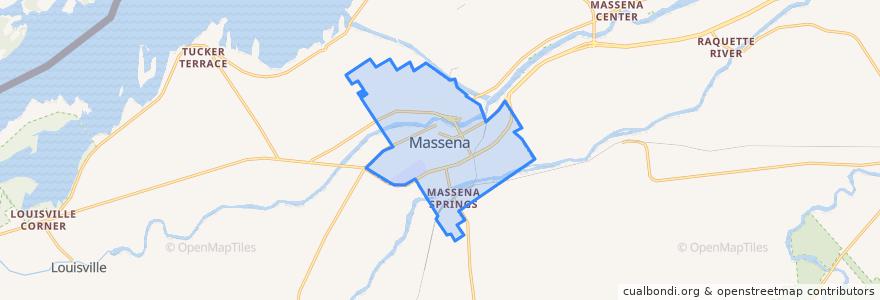 Mapa de ubicacion de Massena.