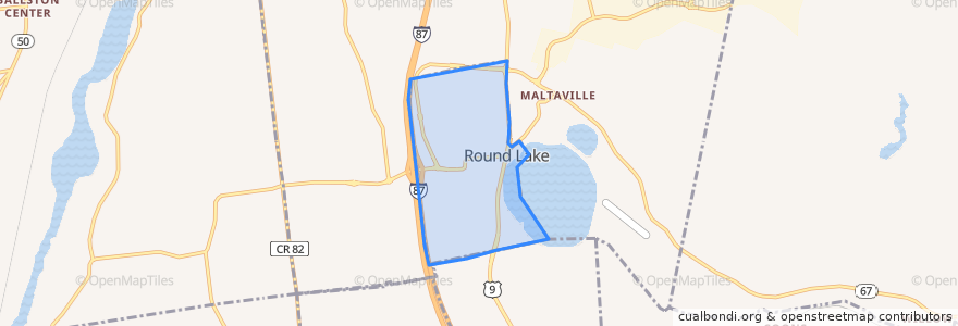 Mapa de ubicacion de Round Lake.
