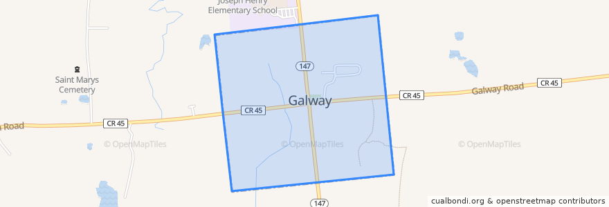Mapa de ubicacion de Village of Galway.