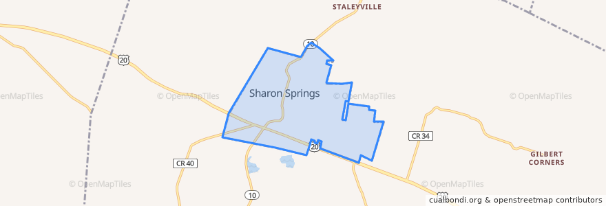 Mapa de ubicacion de Sharon Springs.