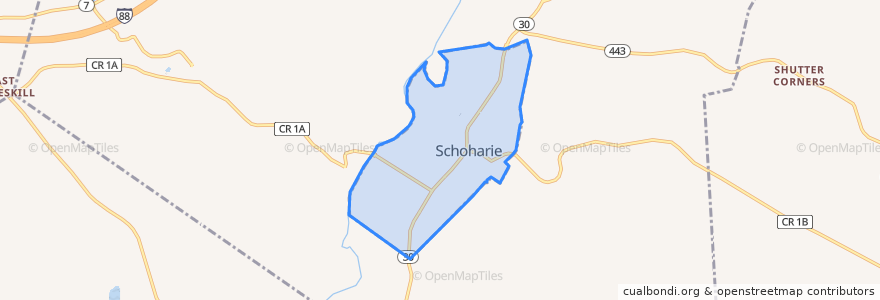 Mapa de ubicacion de Schoharie.