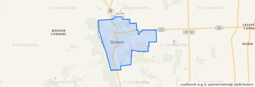 Mapa de ubicacion de Groton.