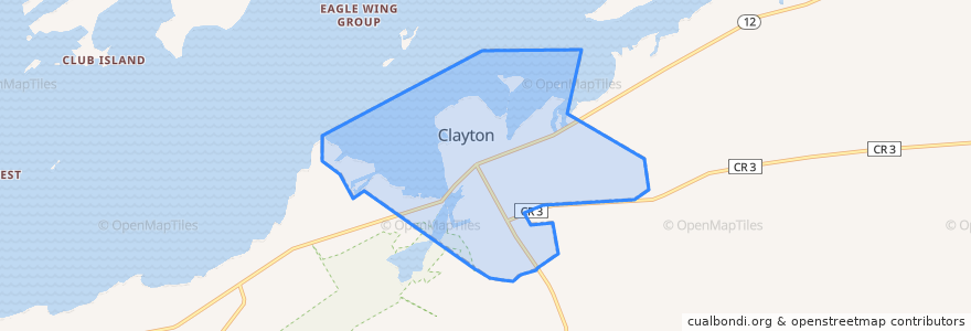 Mapa de ubicacion de Clayton.