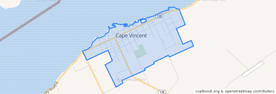 Mapa de ubicacion de Cape Vincent.