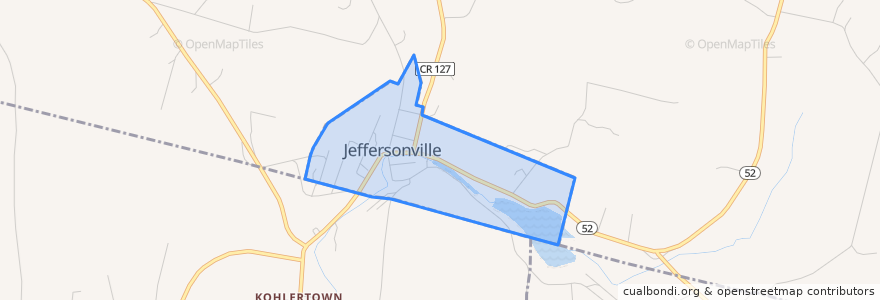 Mapa de ubicacion de Jeffersonville.