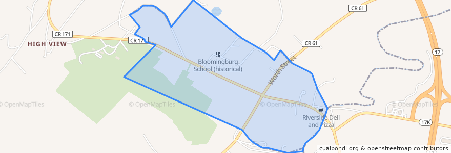 Mapa de ubicacion de Bloomingburg.