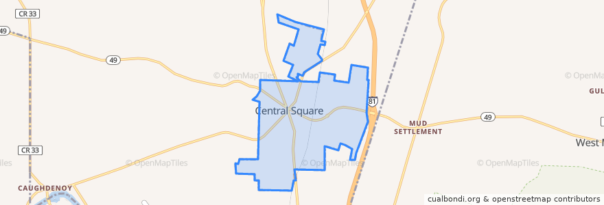 Mapa de ubicacion de Central Square.