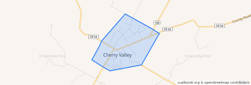 Mapa de ubicacion de Cherry Valley.