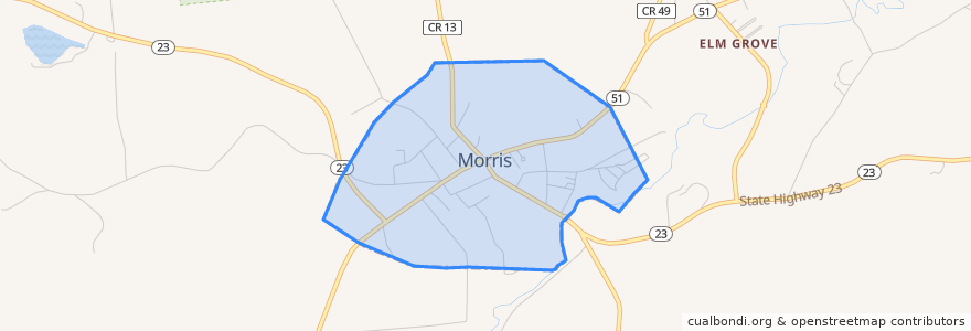 Mapa de ubicacion de Morris.